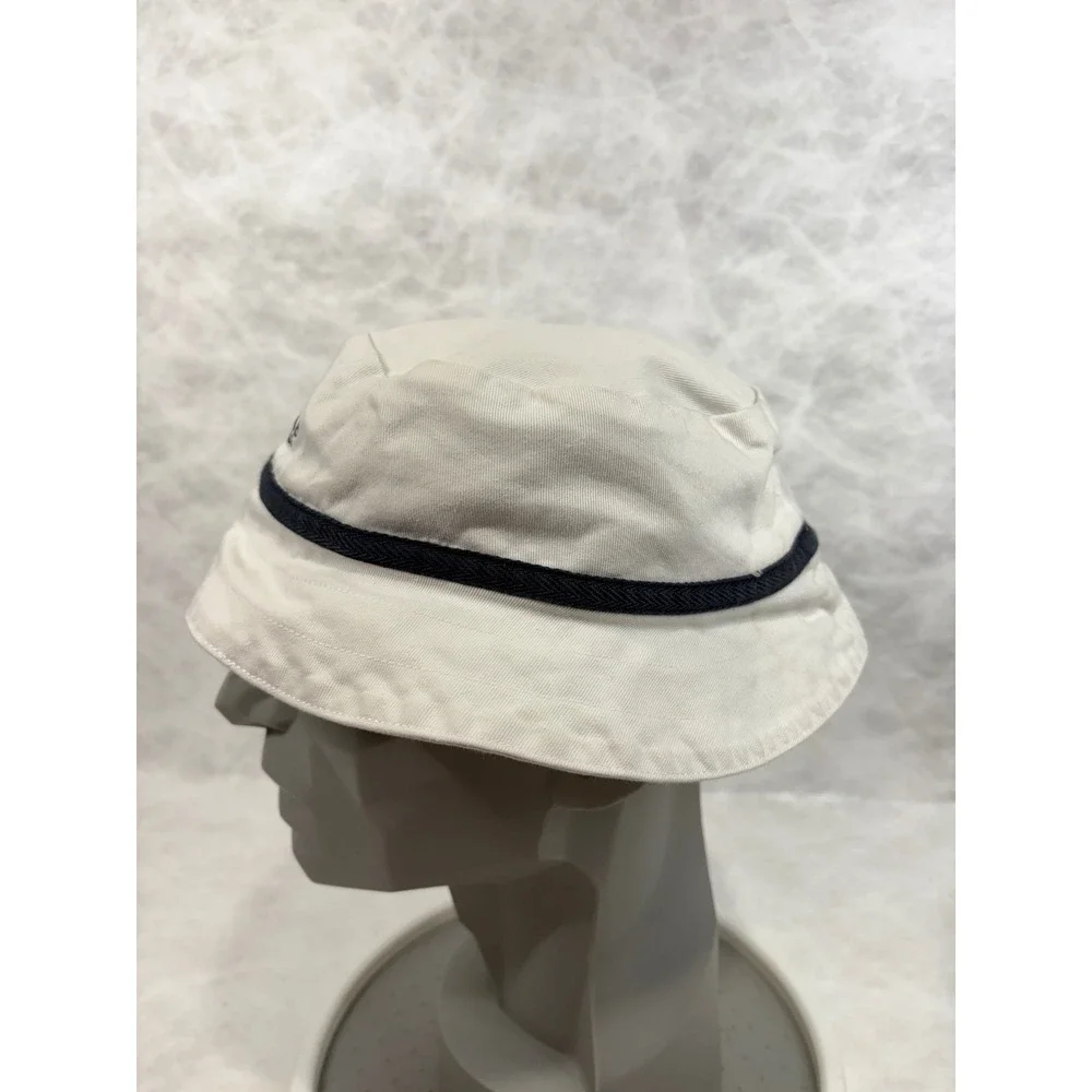 Fore Kids Golf St Regis Princeville White Bucket Hat Navy Trim Cotton XL